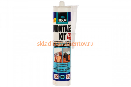 Клей BISON MONTAGEKIT ПРОЗРАЧНЫЙ 310G 6304338