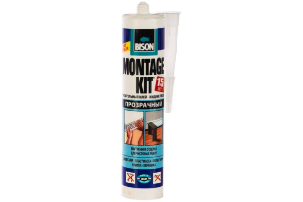 Клей BISON MONTAGEKIT ПРОЗРАЧНЫЙ 310G 6304338