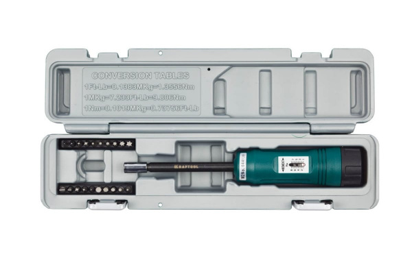 Динамометрическая отвертка 1-8 Нм в боксе KRAFTOOL 64030