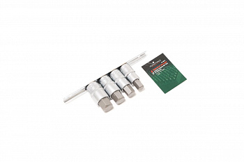 Набор головок-бит Hex 6-гранных 4 шт на планке ROCKFORCE RF-40917