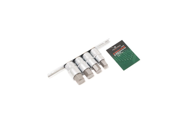 Набор головок-бит Hex 6-гранных 4 шт на планке ROCKFORCE RF-40917