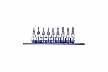 Набор торцевых насадок 1/4", TORX, Т8-Т40 мм, L=37 мм, 9 предметов KING TONY 2109PR