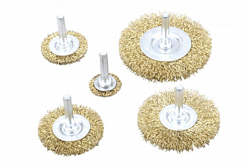Набор щеток (5 шт; 25, 38, 50, 65, 75 мм; латунированная витая проволока) для дрели CUTOP 82-548