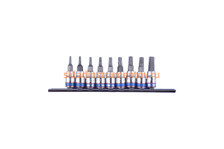 Набор торцевых насадок 1/4", TORX, Т8-Т40 мм, L=37 мм, 9 предметов KING TONY 2109PR