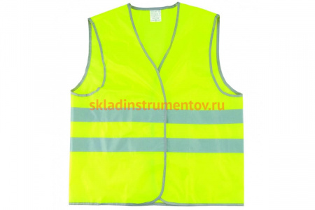Сигнальный жилет СИБРТЕХ желтый флуоресцентный, размер XL 89515