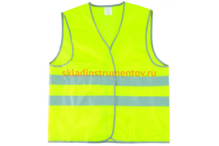 Сигнальный жилет СИБРТЕХ желтый флуоресцентный, размер XL 89515