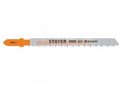 Полотна по дереву, ДСП, ДВП STAYER (2 шт; 75х2.5 мм; HCS; Т-хвост.; Т101В) для электролобзика 15990-2.5_z02