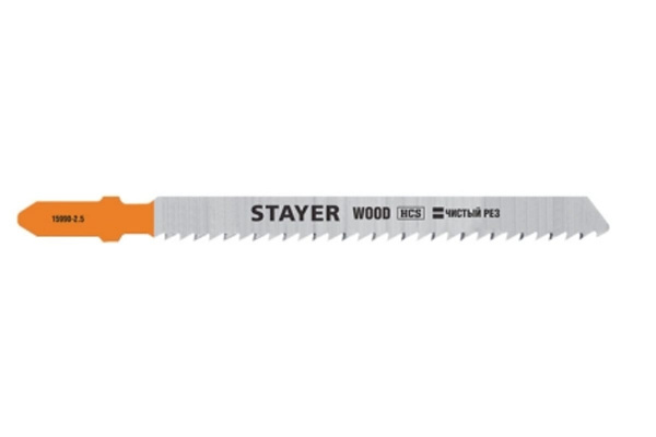 Полотна по дереву, ДСП, ДВП STAYER (2 шт; 75х2.5 мм; HCS; Т-хвост.; Т101В) для электролобзика 15990-2.5_z02