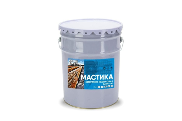 Битумно-резиновая мастика Бизон МБРх-90, 20 л 901320