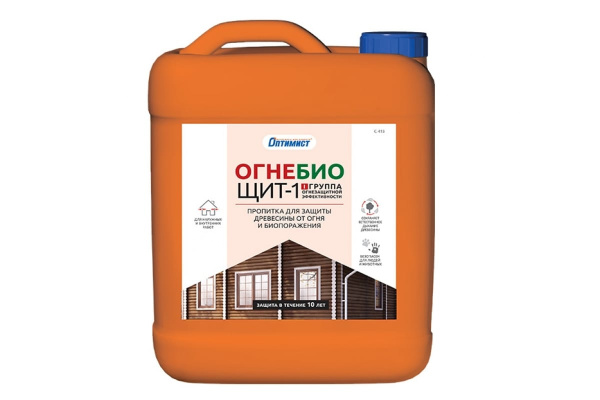 Огнезащитная пропитка Оптимист Огнебиощит-1 С413 красный, 5 л OPI023