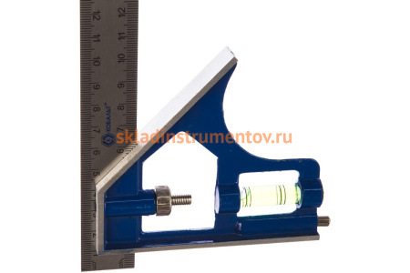 Угольник с уровнем 300мм, нерж.сталь КОБАЛЬТ 243-479