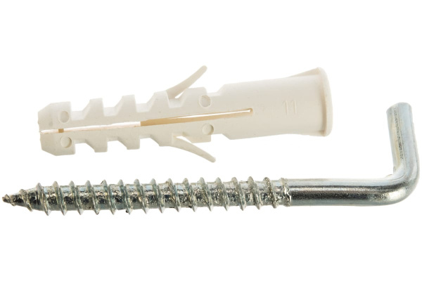 Распорный дюбель Зубр МАСТЕР тип ЕВРО с шурупом-крюком, 8х40 / 5х57 мм, 6 шт 30676-08-40