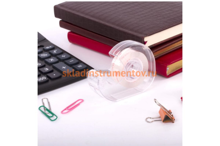 Клейкая канцелярская лента BRAUBERG 19 мм х 33 м, кристальная, в диспенсере 228760