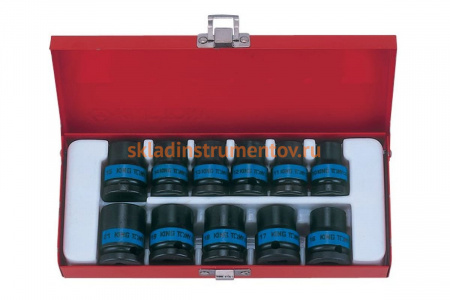 Набор ударных торцевых головок (1/2", шестигранные, 10-21 мм, 11 предметов) KING TONY 4412MP