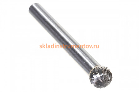 Борфреза твердосплавная сферическая с двойной насечкой (8х7 мм; хвостовик 6 мм) ПНЕВМО-ТРЕЙД D0807-M06