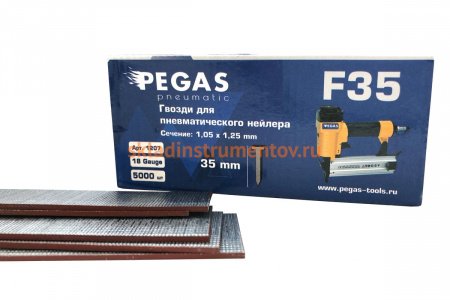 Гвозди Pegas pneumatic f35 уп. 5000 шт, длина 35 мм, сечение 25 мм 1207