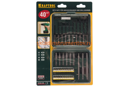 Набор бит со сверлами 40 предметов Kraftool 26156-H40