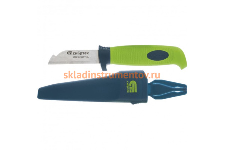 Нож монтажника с чехлом, обрезиненная рукоятка, 190 мм СИБРТЕХ 79012
