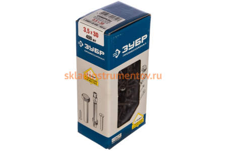 Саморезы универсальные оксидированные по дереву/металлу 400 шт. (3,5х30 мм; PH2; ТФ1) ЗУБР 4-300011-35-030