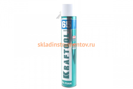Монтажная пена KRAFTOOL ADAPTER 65 750 мл с увеличенным выходом, адаптерная, всесезонная, SVS 41175