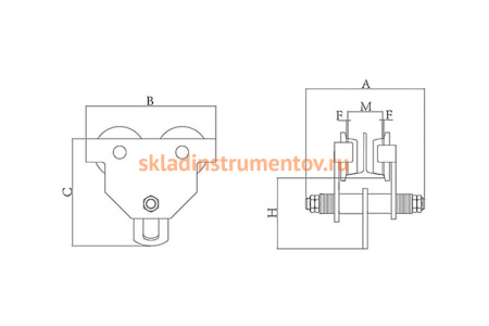 Тележка для тали TOR Тип А GCT 10,0T без механизма передвижения 1006125