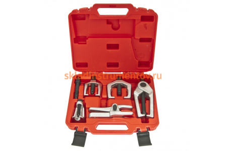 Набор съемников шаровых опор и наконечников рулевых тяг в кейсе ЭВРИКА 6 предметов ER-86851