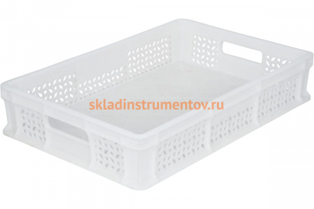 Перфорированный морозостойкий ящик с ручками Тара.ру 600х400х120 мм, белый 16388