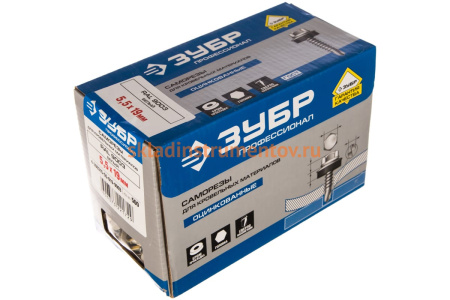 Кровельные саморезы ЗУБР СКМ RAL 9003 белый, 19 x 5.5 мм, 500 шт 4-300315-55-019-9003