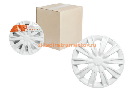 Колесные колпаки Airline 15" Торнадо, белый, карбон, 2 шт. AWCC-15-08