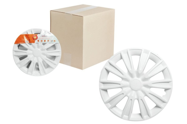 Колесные колпаки Airline 15" Торнадо, белый, карбон, 2 шт. AWCC-15-08