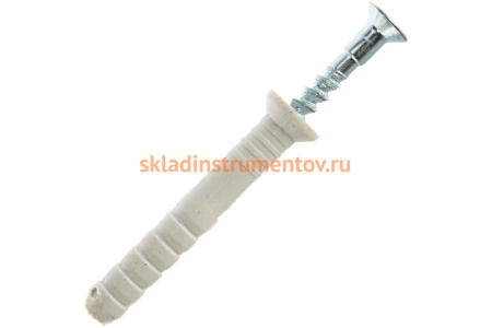 Дюбель-гвоздь нейлоновый с потайным бортиком 125 шт. (6x40 мм; ТФ5) Зубр 4-301375-06-040