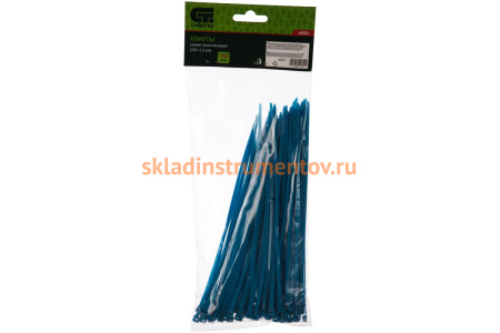 Пластиковые хомуты СИБРТЕХ, 200 х 3,6 мм, синие, 100 шт. 45521