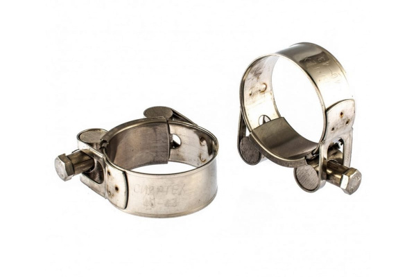 Металлические хомуты СИБРТЕХ, силовые, 40-43мм, ширина 20мм, шарнирный, W4, 2шт 475253