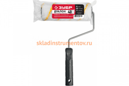 Малярный валик Зубр ДУАЛОН 40, 180 мм, d=40 мм, ворс 12 мм, ручка d=6 мм, 03518-18_z01