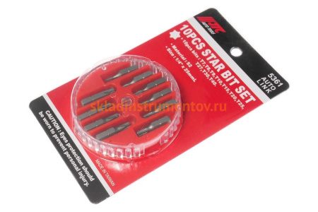 Набор вставок в боксе 1/4 DR торкс T7-T40 10шт JTC 5361