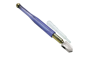 Роликовый маслянный стеклорез SANTOOL с прозрачной ручкой 032552