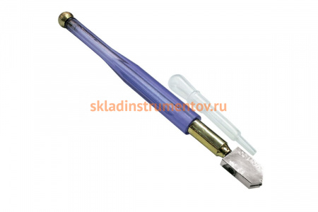 Роликовый маслянный стеклорез SANTOOL с прозрачной ручкой 032552