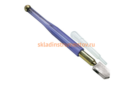 Роликовый маслянный стеклорез SANTOOL с прозрачной ручкой 032552