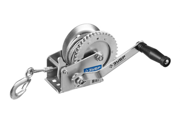 Ручная барабанная лебедка тяговая, тросовая, 0.9 т, 8 м ЗУБР ПРОФЕССИОНАЛ 43113-0.9_z01