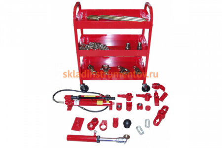 Набор для правки кузова гидравлический 10т 2-х скоростной на тележке 36 предметов AIST 00-00007633