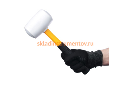 Киянка ЕРМАК белая резина, фибергласовая обрезиненная рукоятка 680г 662-014