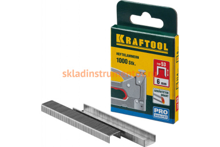 Скобы "EXPERT" из закаленной проволоки Kraftool тип 53 красные, 18 мм, 1000 шт 31670-18