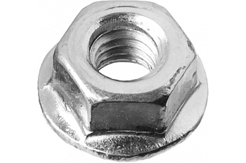 Шестигранная гайка с фланцем Зубр DIN 6923 класс прочности 8, оцинкованная, M6, ТФ0, 7200 шт. 4-303630-06