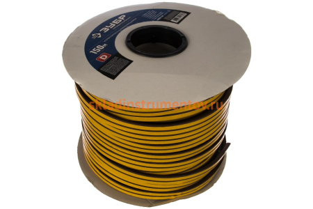 Резиновый самоклеящийся уплотнитель Зубр профиль "D", коричневый, 150м 40930-150