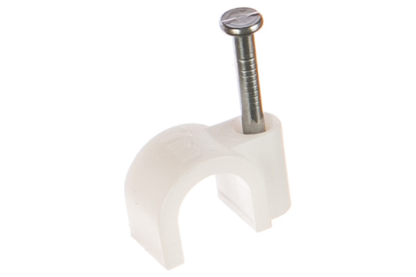 Круглая скоба с гвоздем Зубр для крепления кабеля 7мм, 50шт 45111-07