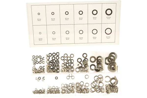 Набор шайб и гроверов СИБРТЕХ 350 предметов 47614