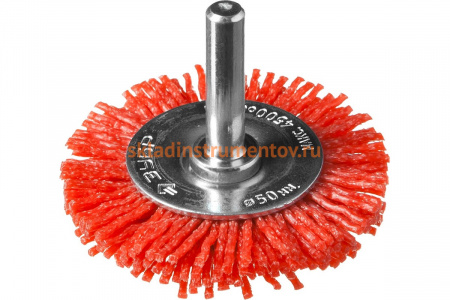 Щетка дисковая (50 мм; нейлоновая проволока с абразивным покрытием) для дрели ЗУБР 35161-050_z02
