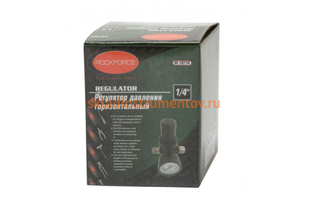 Регулятор давления воздуха с индикатором (1/4Fx1/4M; 0-12 bar) ROCKFORCE RF-70714