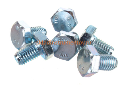 Болт с шестигранной головкой Зубр DIN 933, класс прочности 8.8, оцинкованный, M10x16 мм, ТФ6, 6 шт. 4-303076-10-016