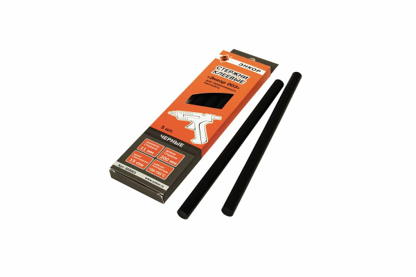 Стержни клеевые 11х200мм, 5 шт, черные Энкор 003 505003